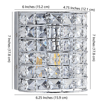 Clara Deco Metal/Crystal Classic Glam LED Vanity Light - JONATHAN Y